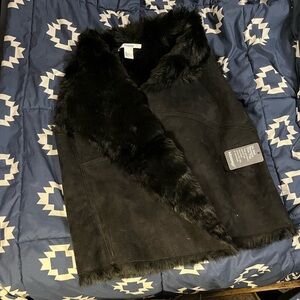 Black Faux Fur Vest